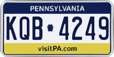 PA license plate KQB4249