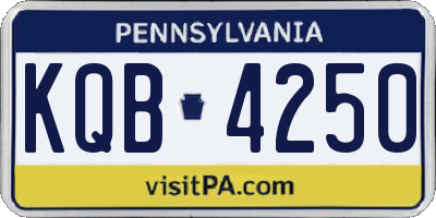 PA license plate KQB4250