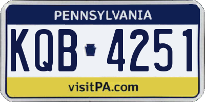 PA license plate KQB4251