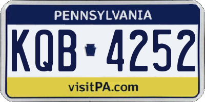 PA license plate KQB4252
