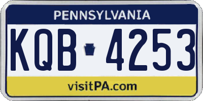 PA license plate KQB4253