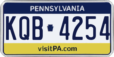 PA license plate KQB4254