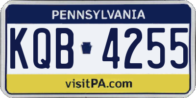 PA license plate KQB4255