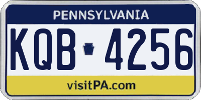 PA license plate KQB4256
