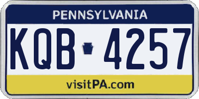 PA license plate KQB4257