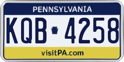 PA license plate KQB4258