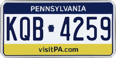 PA license plate KQB4259