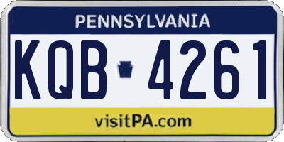PA license plate KQB4261