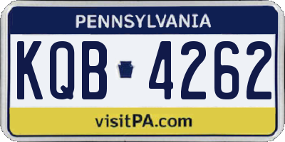PA license plate KQB4262
