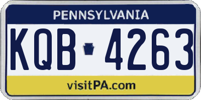 PA license plate KQB4263