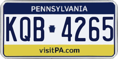 PA license plate KQB4265