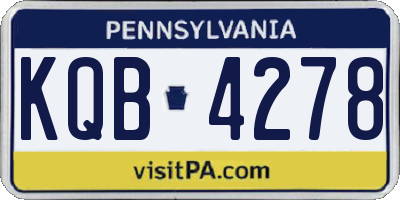 PA license plate KQB4278