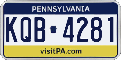 PA license plate KQB4281