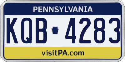 PA license plate KQB4283