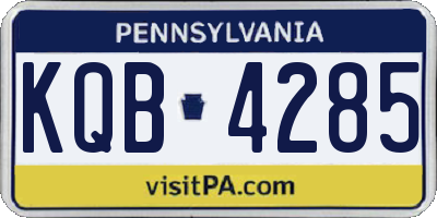 PA license plate KQB4285