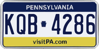 PA license plate KQB4286