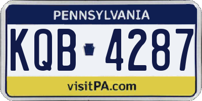 PA license plate KQB4287