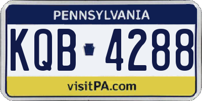 PA license plate KQB4288