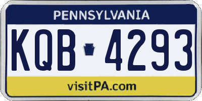 PA license plate KQB4293