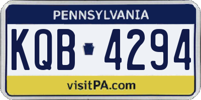 PA license plate KQB4294