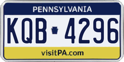 PA license plate KQB4296