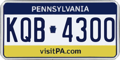 PA license plate KQB4300