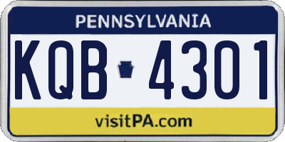 PA license plate KQB4301