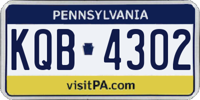 PA license plate KQB4302