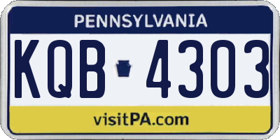 PA license plate KQB4303