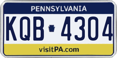 PA license plate KQB4304