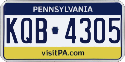 PA license plate KQB4305