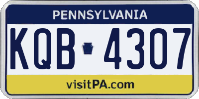 PA license plate KQB4307