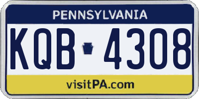 PA license plate KQB4308