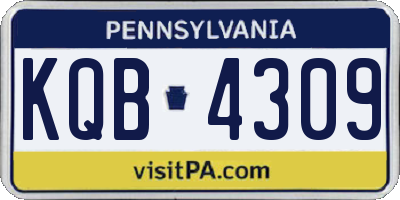 PA license plate KQB4309