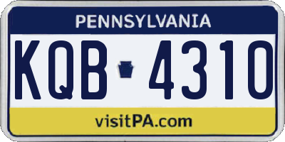 PA license plate KQB4310