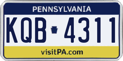 PA license plate KQB4311