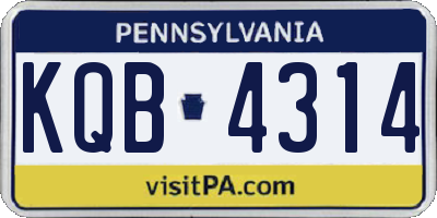 PA license plate KQB4314