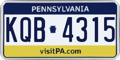 PA license plate KQB4315