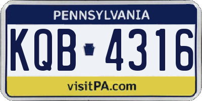 PA license plate KQB4316