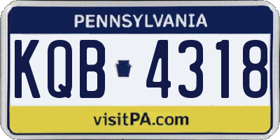 PA license plate KQB4318