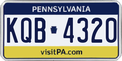 PA license plate KQB4320