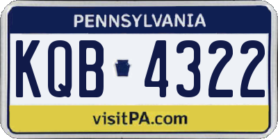PA license plate KQB4322