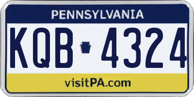 PA license plate KQB4324