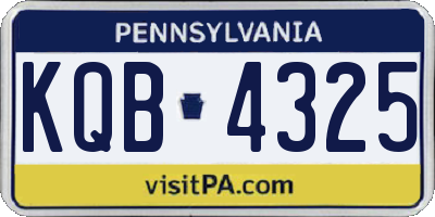 PA license plate KQB4325
