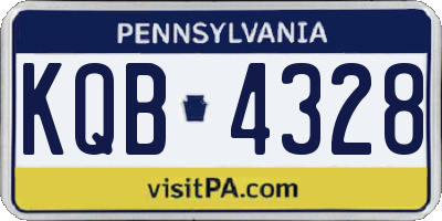 PA license plate KQB4328