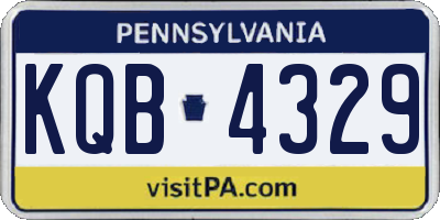 PA license plate KQB4329