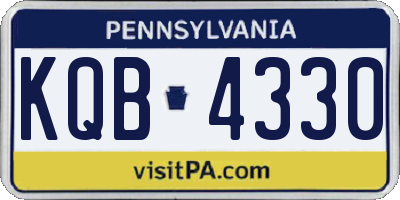 PA license plate KQB4330