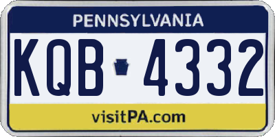 PA license plate KQB4332
