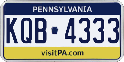 PA license plate KQB4333
