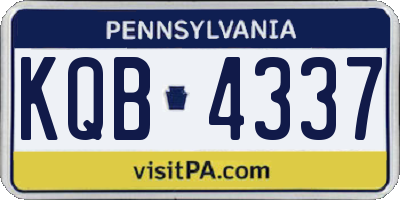 PA license plate KQB4337